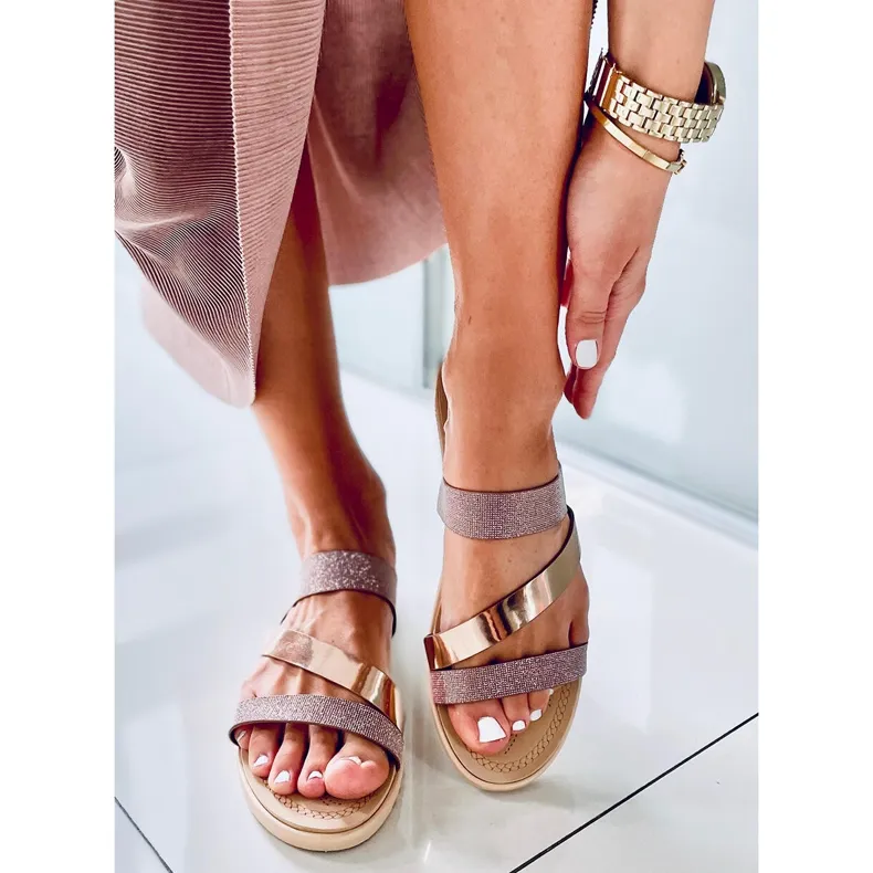 DIARRA CHAMPAGNESLIPPERS VOOR DAMES ROZE GOUDEN