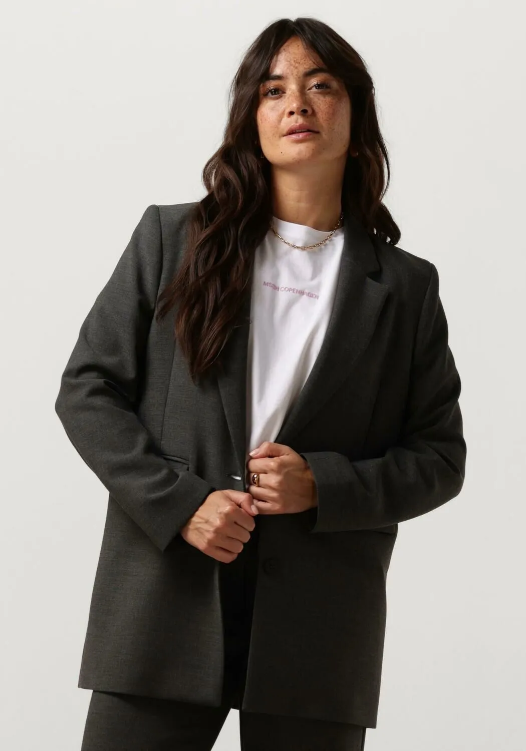 donkergrijze selected femme blazer slfrita ls relaxed blazer