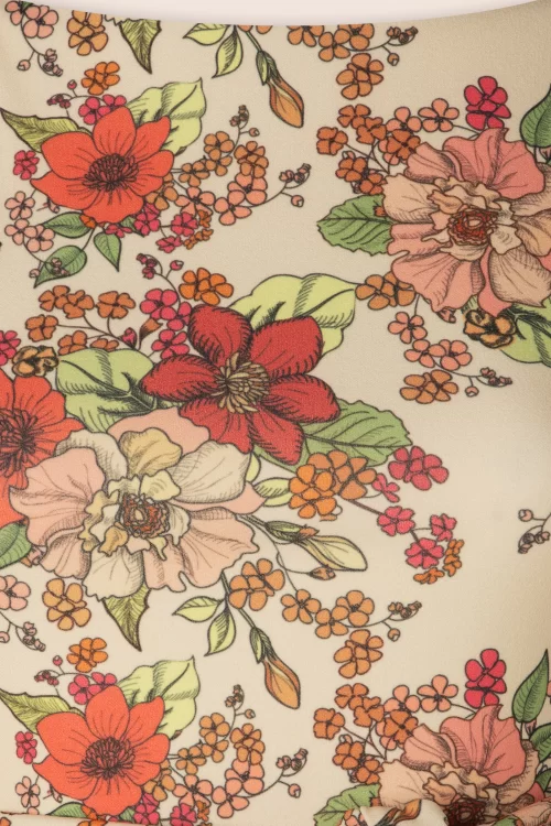 Elise Floral pencil jurk in zwart en zachtgeel