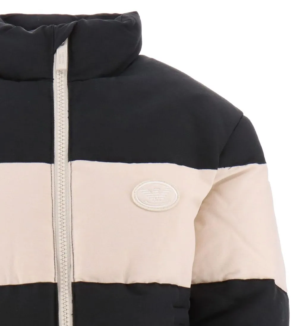 EMPORIO ARMANI GEVOERDE JAS  BLUE NAVY M. CREME