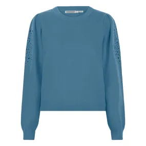 Esqualo Sweater F23-07519 - embroidery Petrol