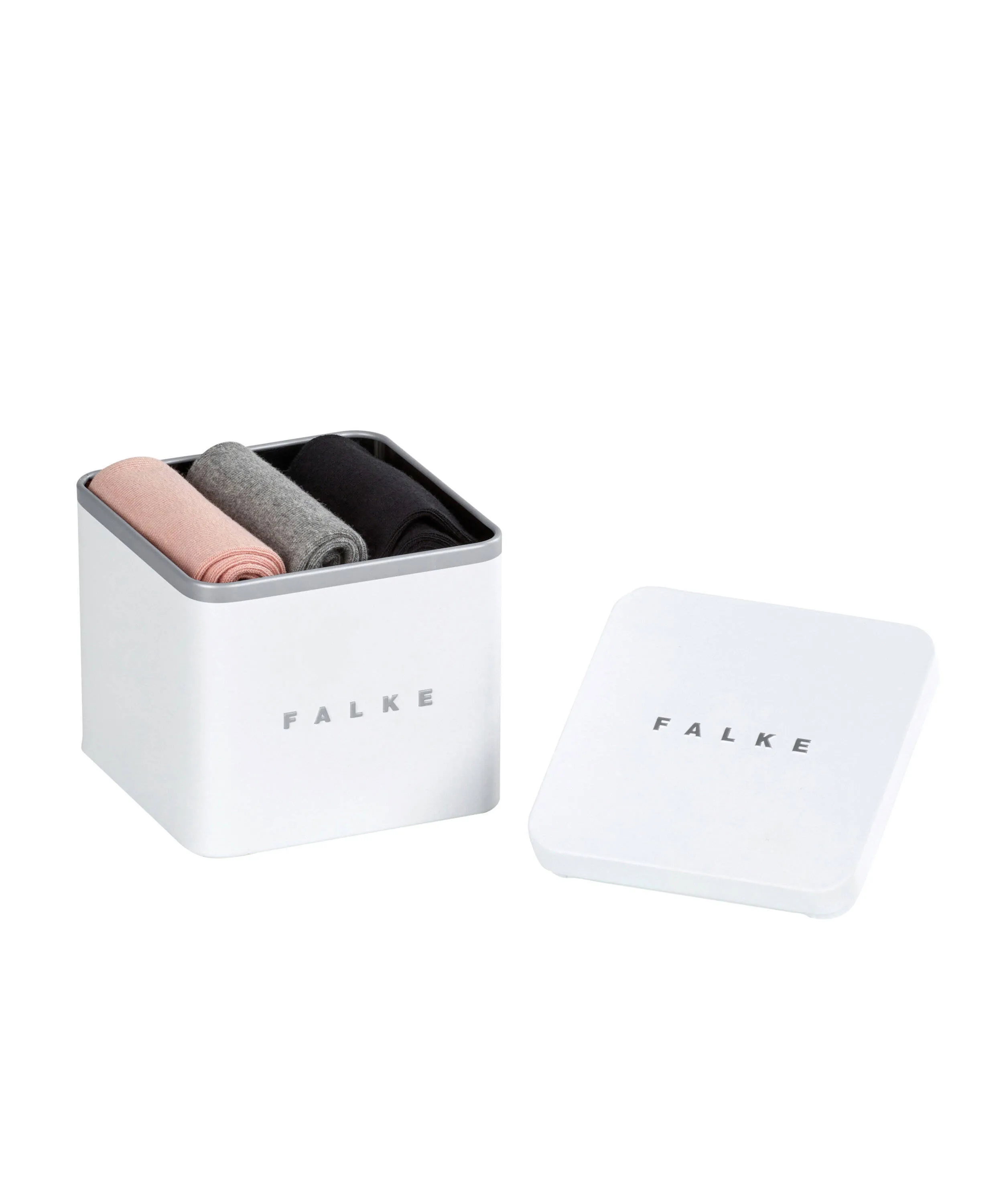 FALKE GIFTBOX HAPPY SOKKEN  SET VAN 3 ROZE/GRIJS/ZWART  