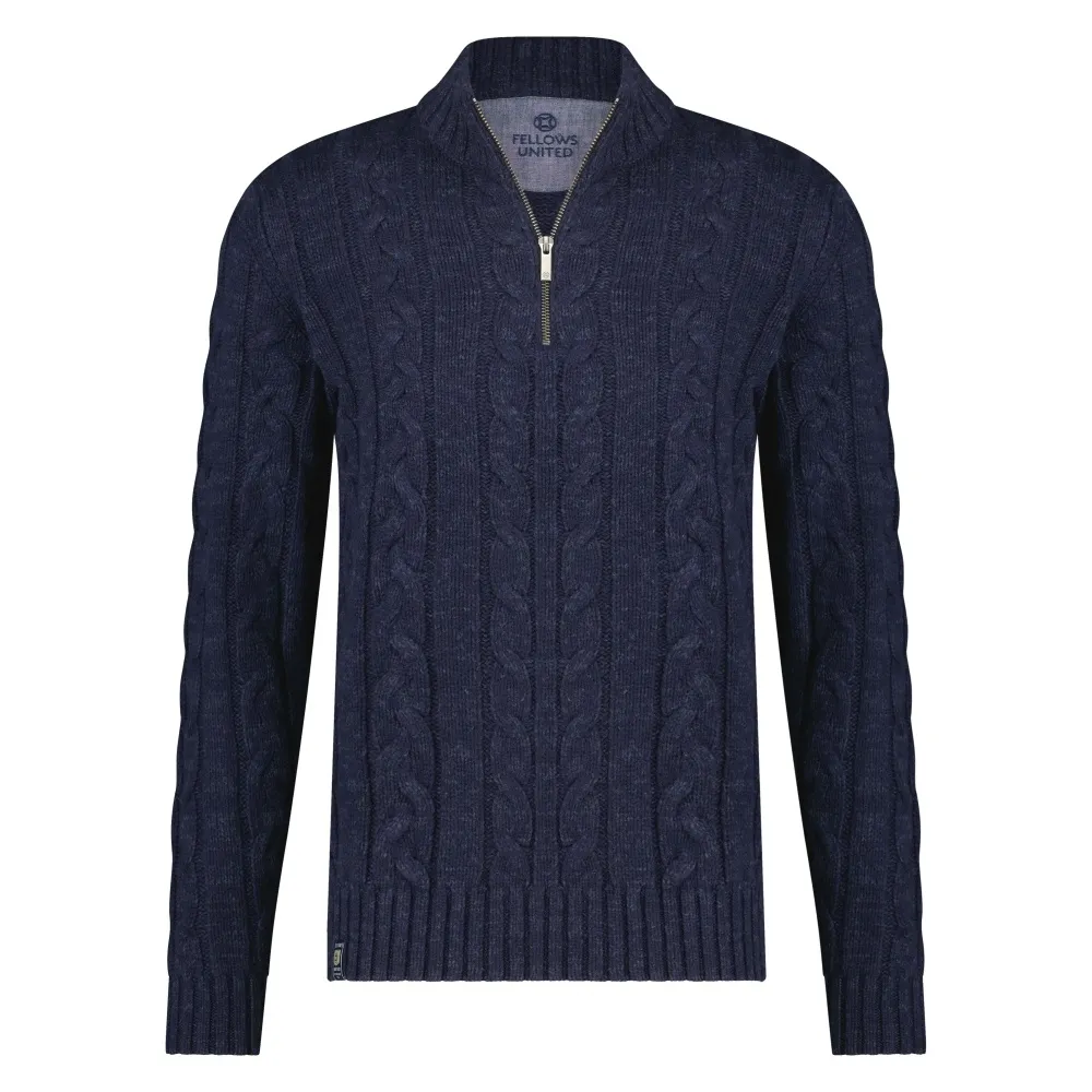 FELLOWS UNITED PULLOVER CABLE 80% LAMBSWOOL NAVY (32.1134  110)