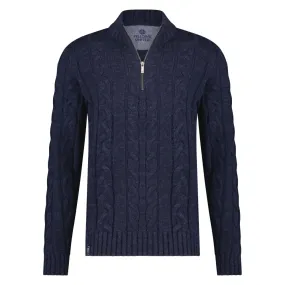 Fellows United Pullover cable 80% lambswool Navy (32.1134 - 110)