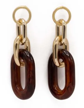 Flo Jewelry Cognac schakel oorbellen Flo  - Zomer '24