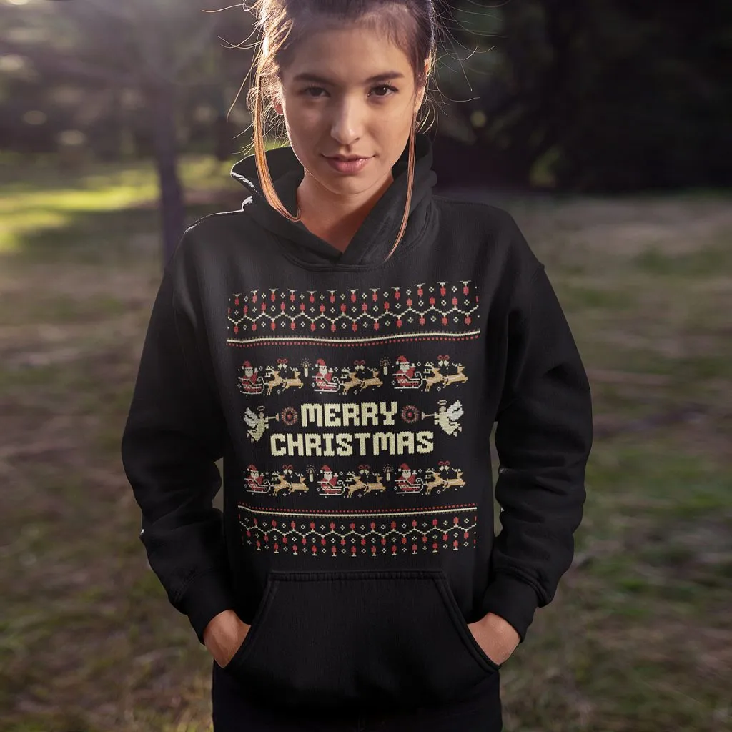 Foute Kerst Hoodie Zwart Merry Christmas Classic