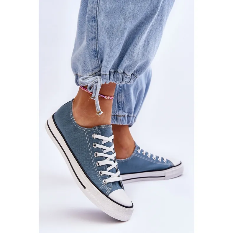 FR1 Dames Classic Low Top Sneakers Lichtblauw Vegas