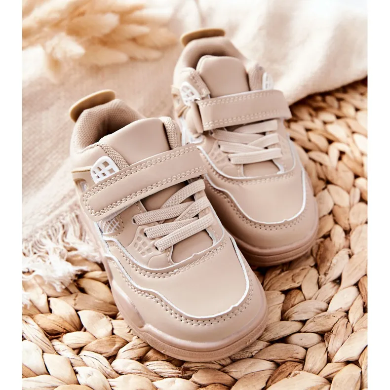 FR1 Leren sportschoenen voor kinderen Beige Marisa wit