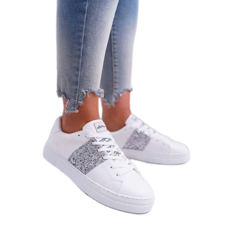 FRANA WITTE SPORTIEVE DAMESSCHOENEN MET GLITTER FY2211 GRIJS