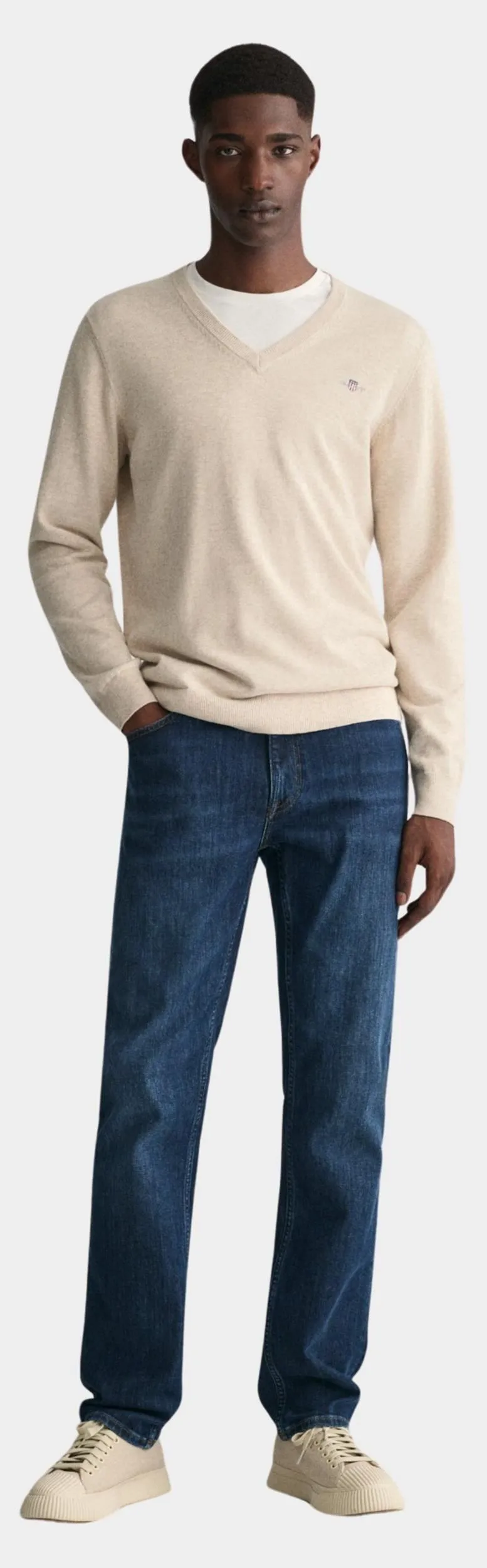 GANT PULLOVER BEIGE CLASSIC COTTON VNECK 8030562/291