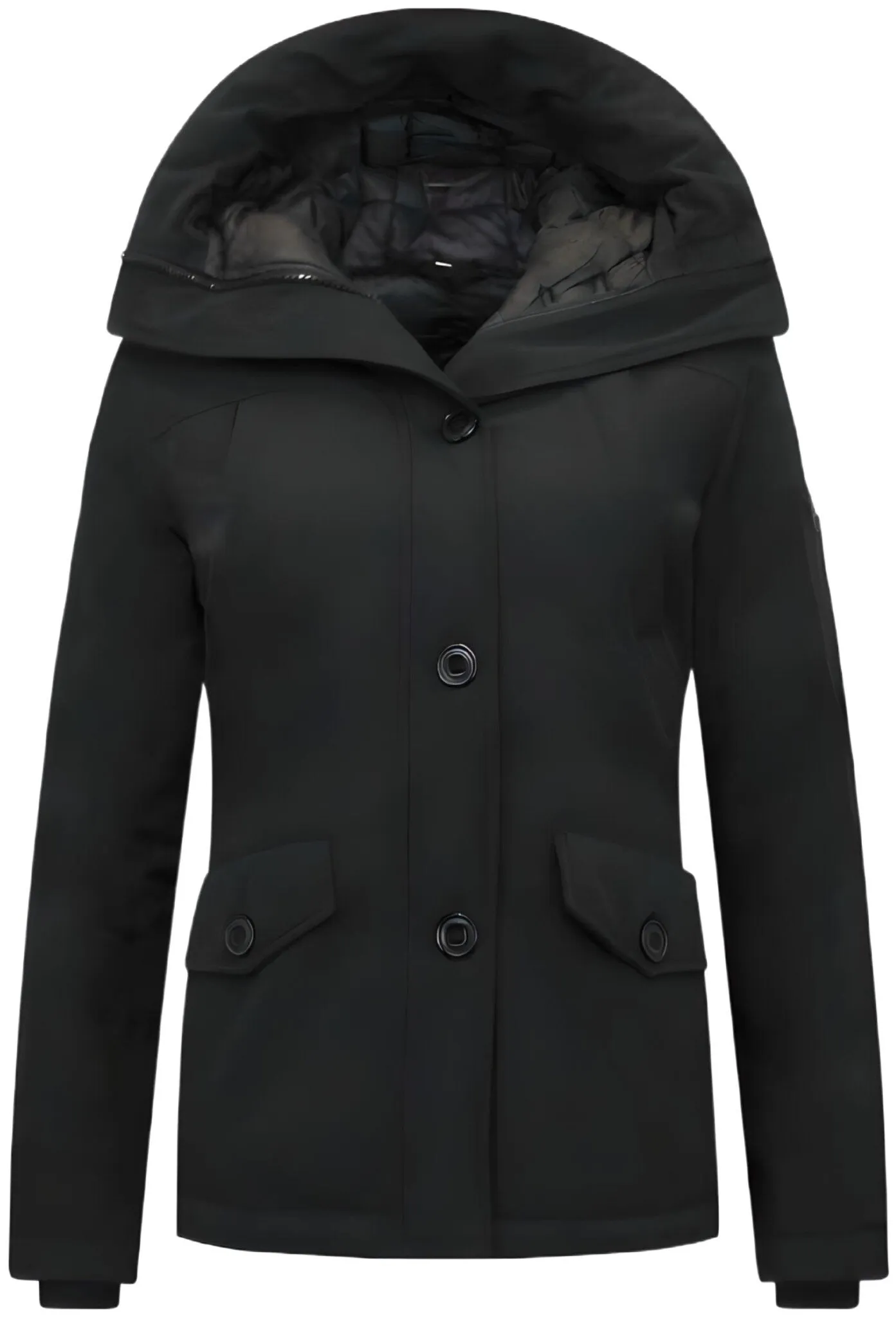 GETAILLEERDE WINTERJAS DAMES KORT  503  ZWART