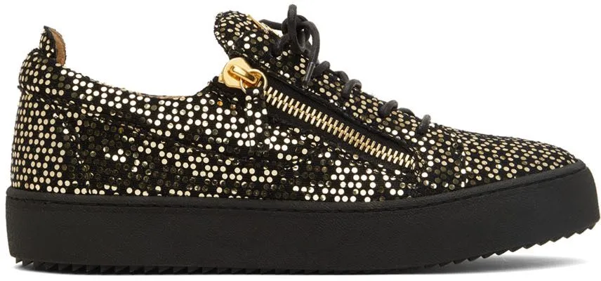 GIUSEPPE ZANOTTI BLACK & GOLD FRANKIE SNEAKERS (RU2000992930)