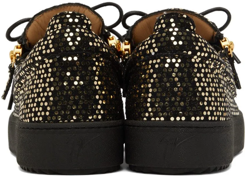 GIUSEPPE ZANOTTI BLACK & GOLD FRANKIE SNEAKERS (RU2000992930)