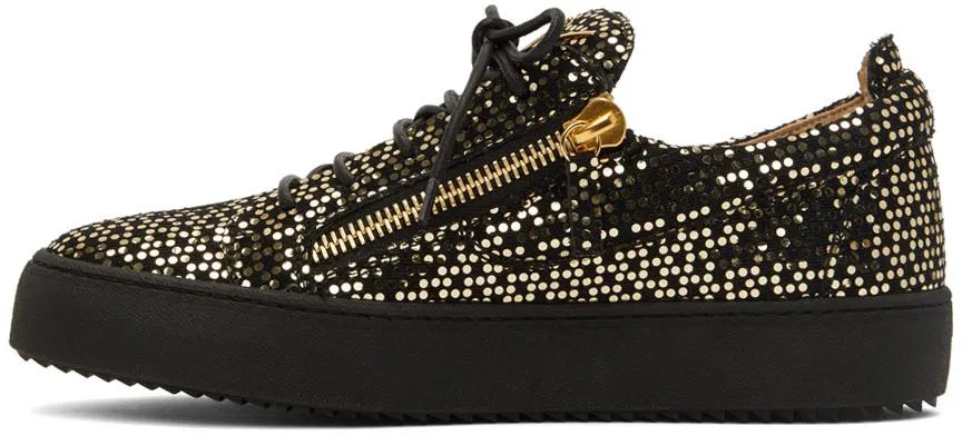 GIUSEPPE ZANOTTI BLACK & GOLD FRANKIE SNEAKERS (RU2000992930)