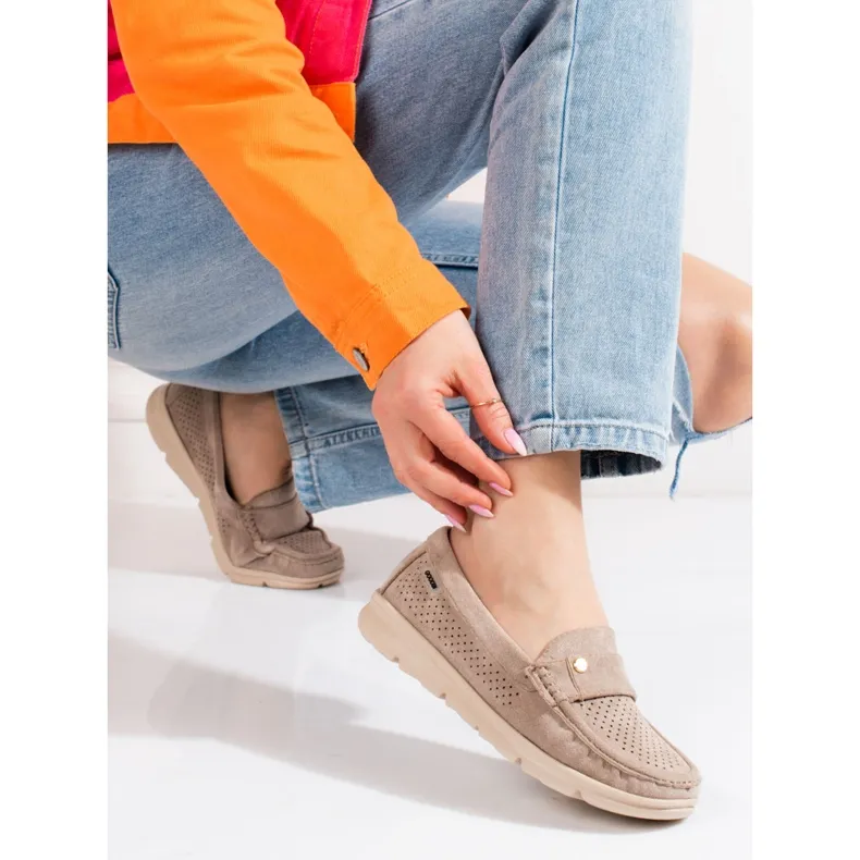 Goodin Dames mocassins Shelovet lichtbeige