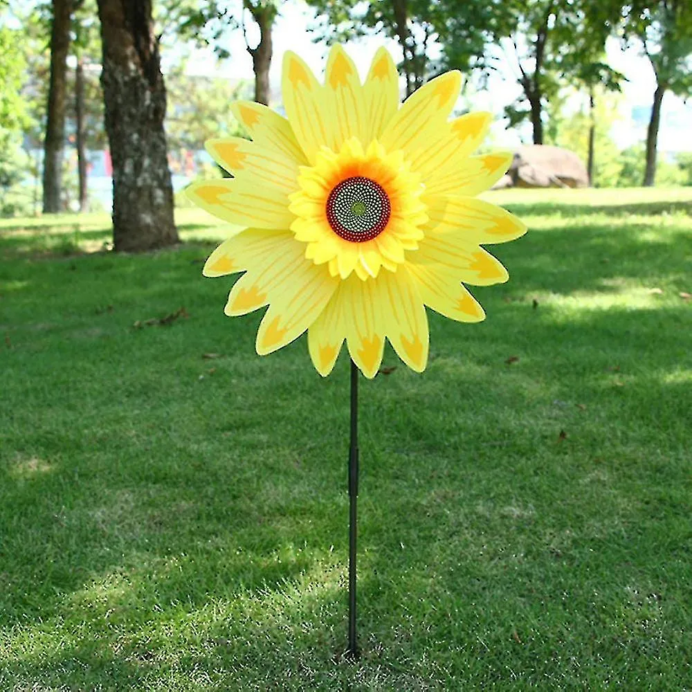 Grote Zonnebloem Wind Spinners Voor Tuin En Tuin, Metalen Zonnebloem Windmolen Voor Balkon Pinwheels Patio Outdoor Decor, Tuin D