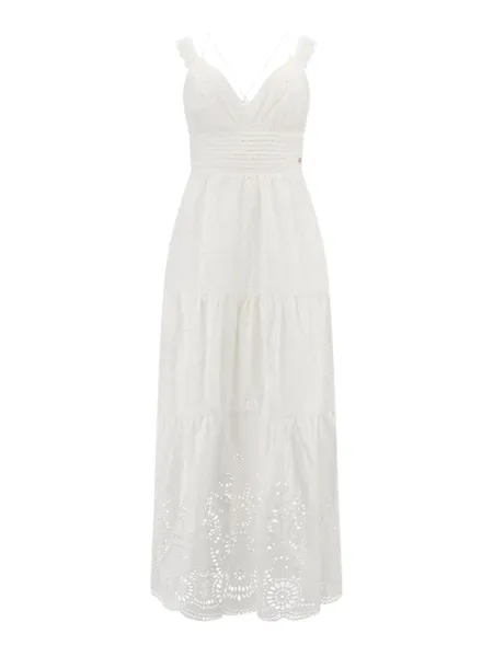 GUESS GUESS PALMA LONG DRESS  PURE WHITE