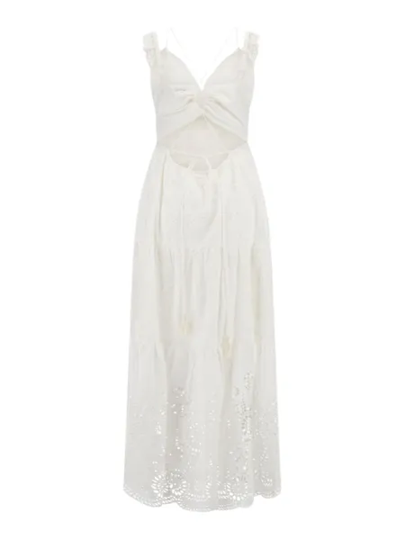 GUESS GUESS PALMA LONG DRESS  PURE WHITE