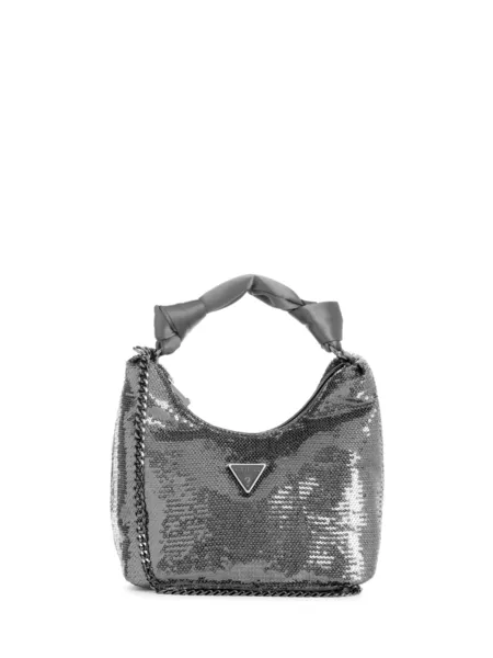 GUESS GUESS VELINA HOBO HANDTAS  PEWTER