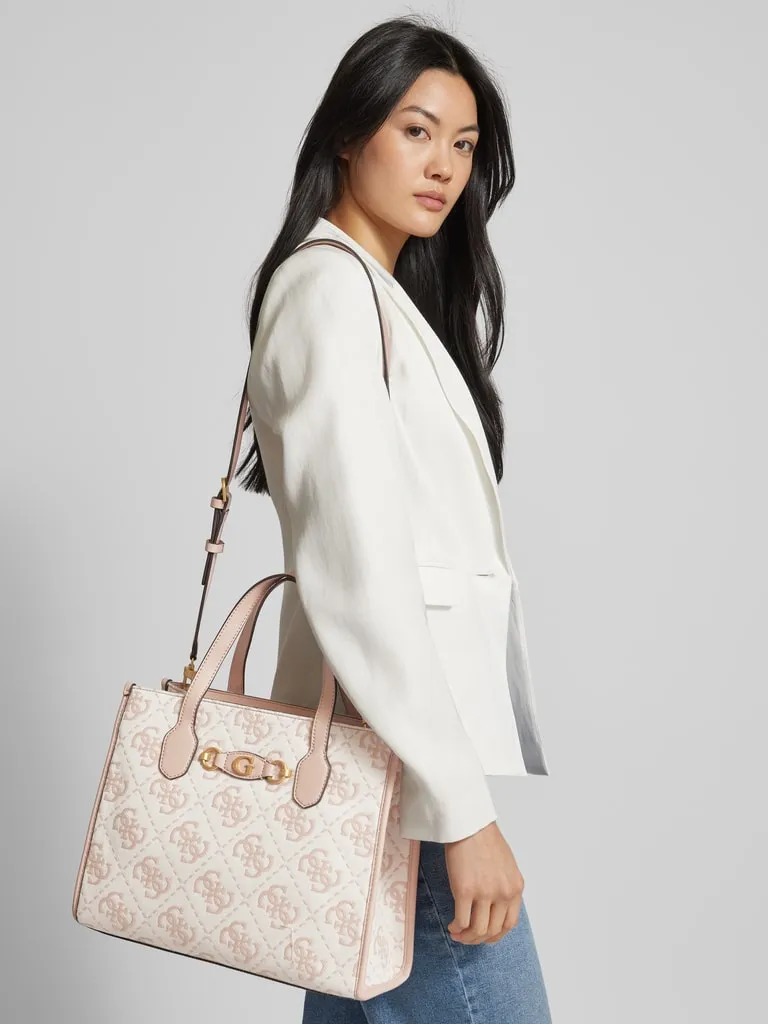 Guess Handtas met logomotief, model 'IZZY' in roze