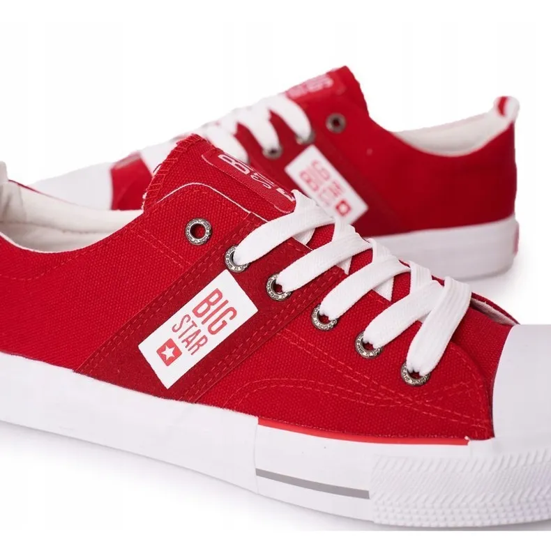 Heren Big Star HH174040 Rode Sneakers wit rood