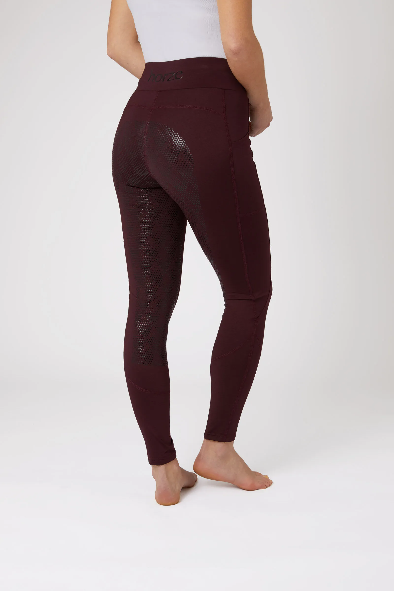 Horze High Waist Siliconen Full Seat Paardrijtights, dames