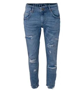 Hound Jeans - Breed - weggegooid Blue Denim