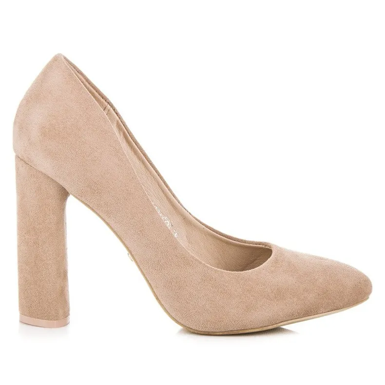 Ideal Shoes Elegante pumps op de post bruin