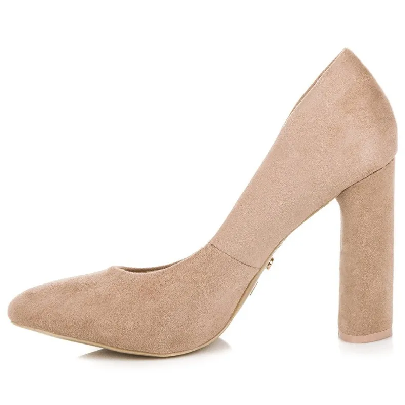 Ideal Shoes Elegante pumps op de post bruin