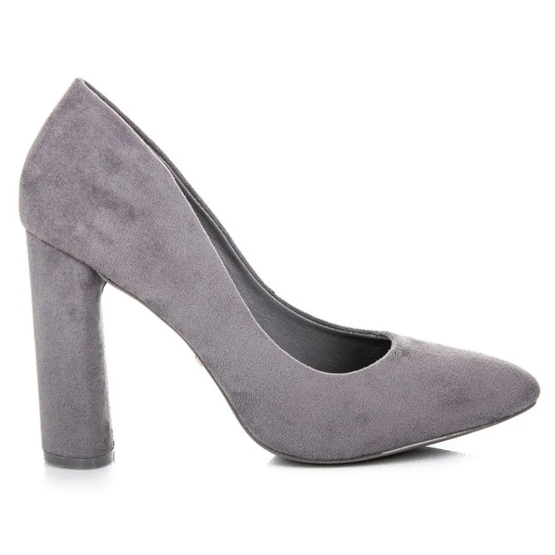 Ideal Shoes Elegante pumps op de post grijs