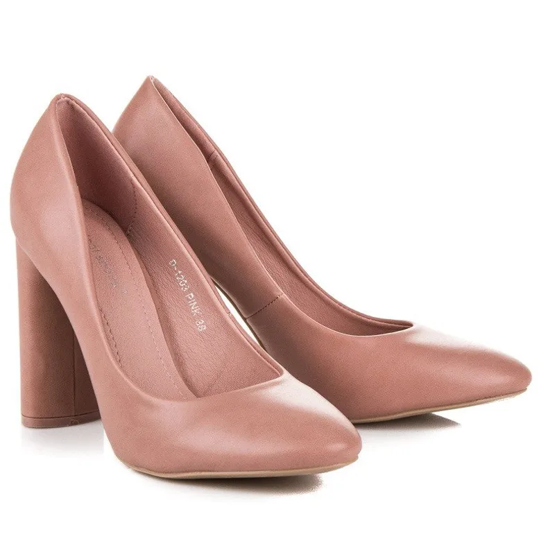 Ideal Shoes Roze pumps op de pilaar