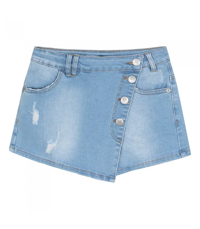 INDIAN BLUEJEANS DENIM SKORT  MEDIUM DENIM