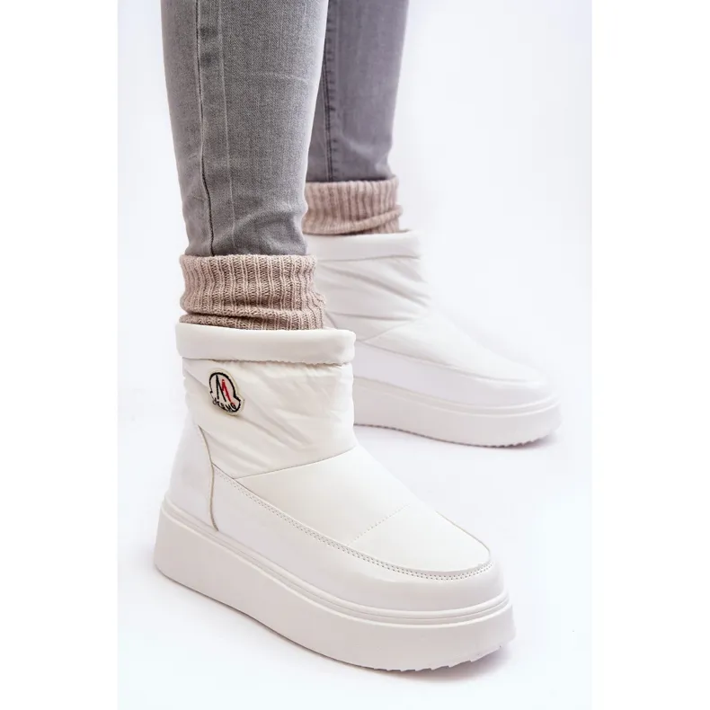 Instapsnowboots met plateauzool voor dames, wit Gattea