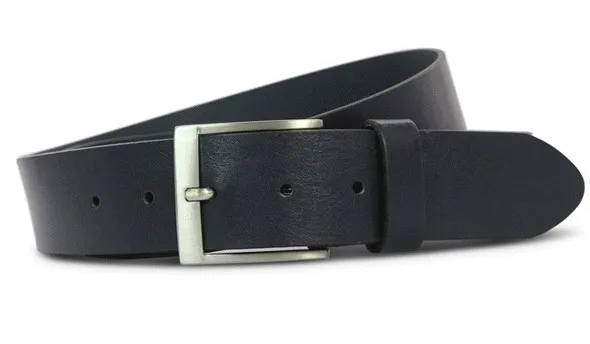 Italiaans luxe rundleren jeans riem Navy
