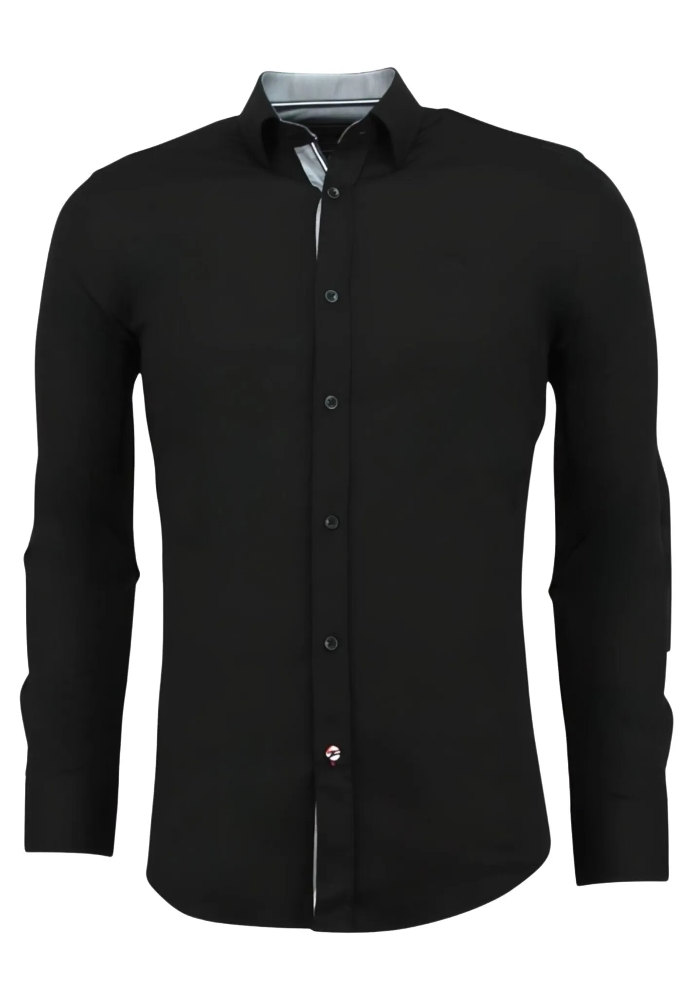 ITALIAANSE BLANCO BLOUSE MANNEN  SLIM FIT OVERHEMDEN  3036  ZWART