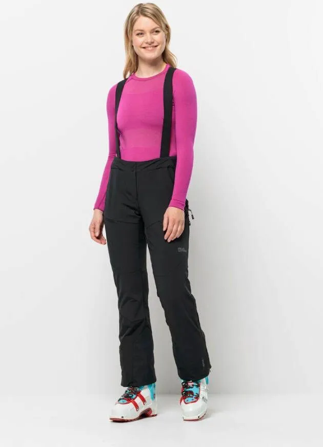JACK WOLFSKIN ALPSPITZE PANTS WOMEN SKITOURINGBROEK MET RECCO LOKALISATIESYSTEEM DAMES 46 ZWART BLACK