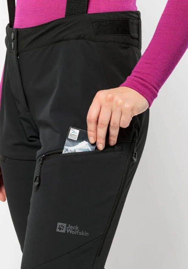 JACK WOLFSKIN ALPSPITZE PANTS WOMEN SKITOURINGBROEK MET RECCO LOKALISATIESYSTEEM DAMES 46 ZWART BLACK