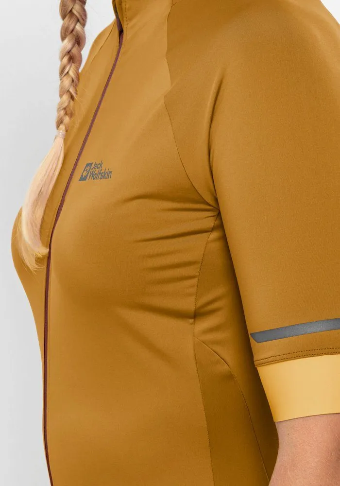 Jack Wolfskin Gravex FZ S S Women Fietstricot Dames XXL bruin salted caramel