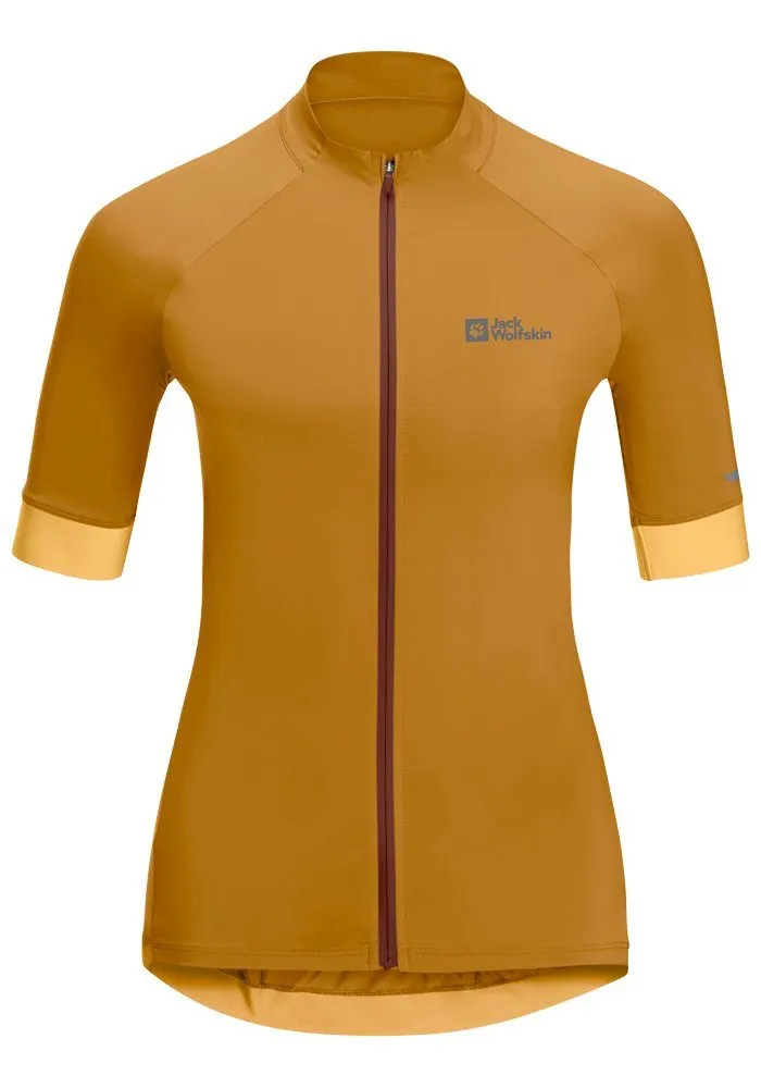 Jack Wolfskin Gravex FZ S S Women Fietstricot Dames XXL bruin salted caramel