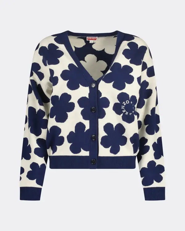 Jacquard Small Cardigan Wit