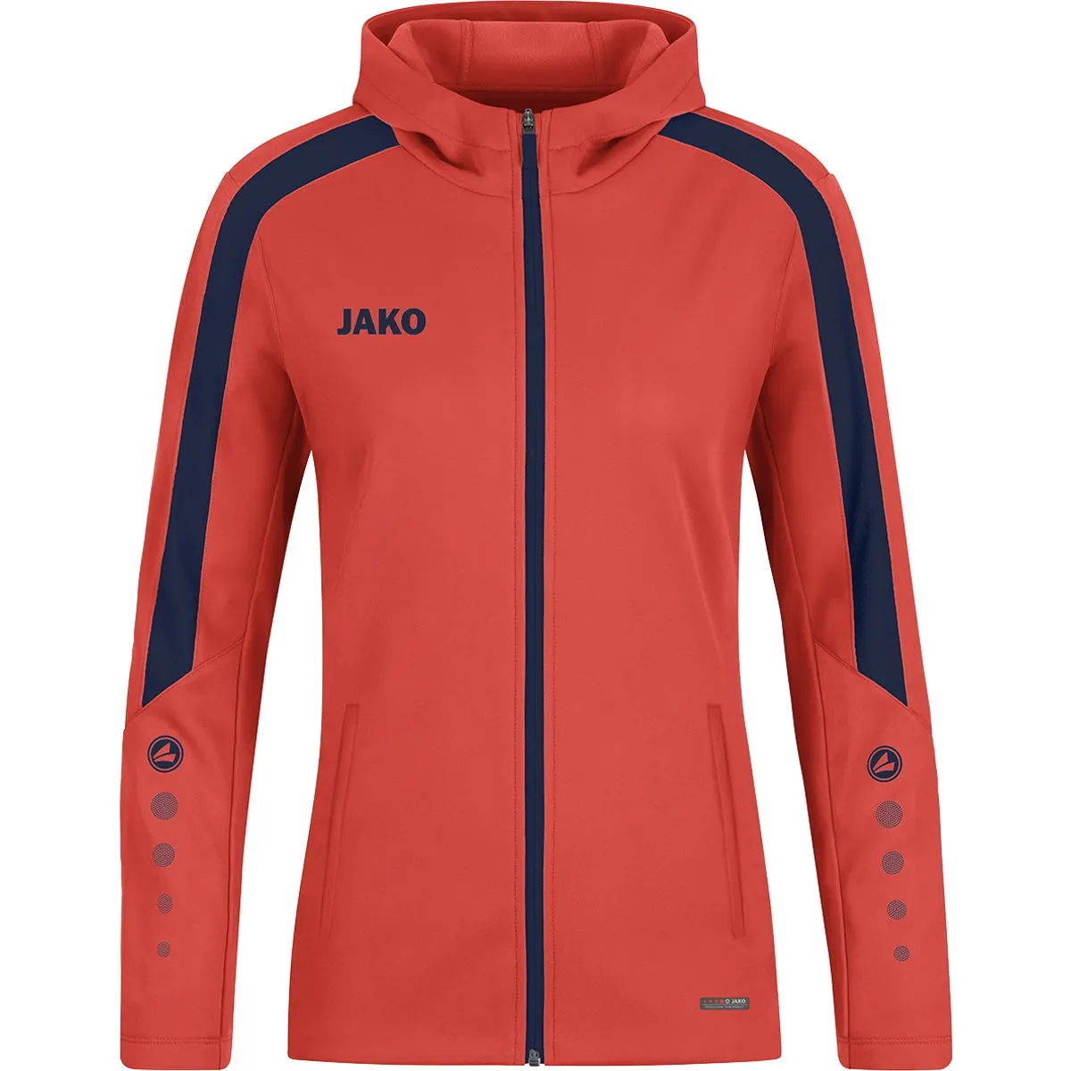 JAKO POWER HOODIE DAMES  FLAME / MARINE