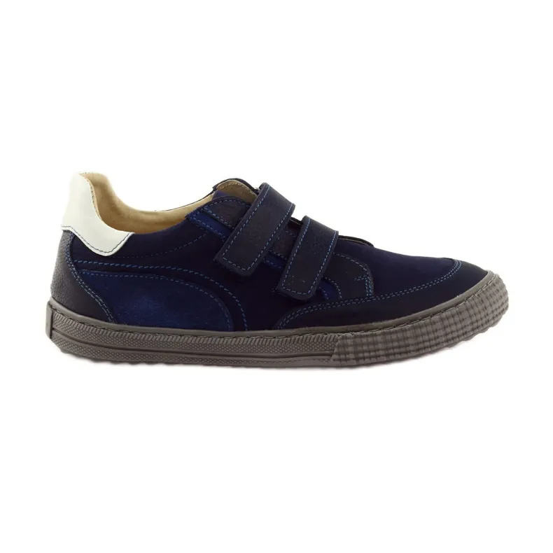 Jongensschoenen met rapen Bartuś marineblauw