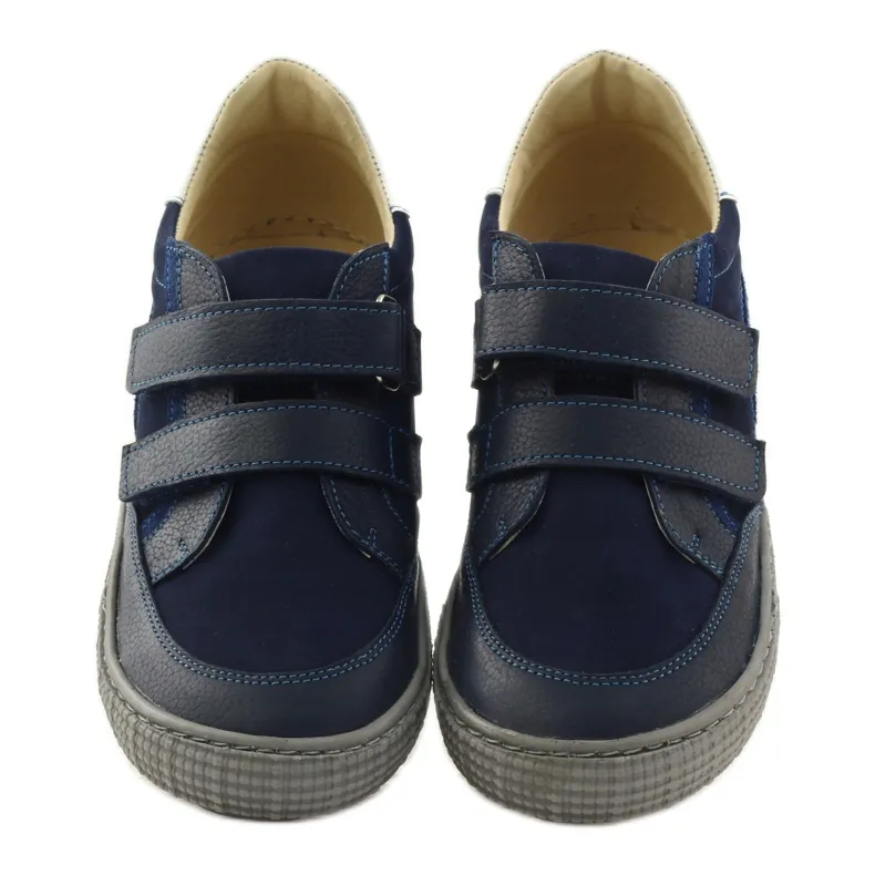 Jongensschoenen met rapen Bartuś marineblauw