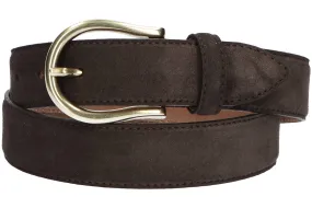 K&J Donkerbruin lederen riem Sally Suede  - Zomer '24