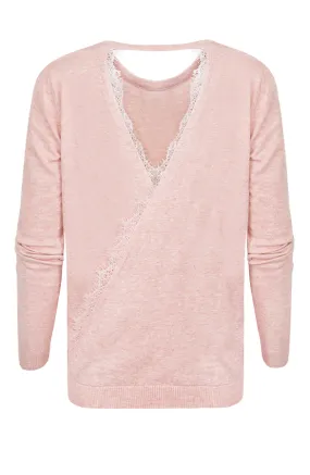 Kanten Trui V Roze