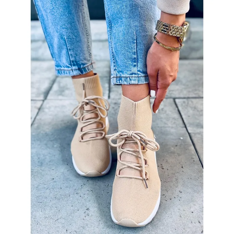 Katrin kaki sok sneakers beige