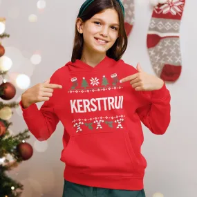 Kerst Hoodie Kind Rood Candy Cane Kersttrui