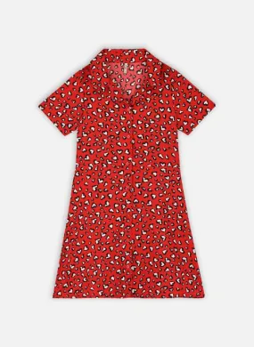      Kids Only Kogpalma S/S  Placket Dress Ptm - Rood   