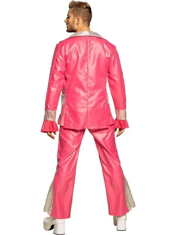 Koning van de disco outfit roze heren