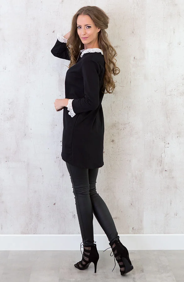 Lace Up Tuniek Black